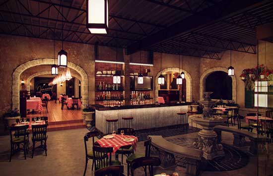 طراحی داخلی رستوران ایتالیایی