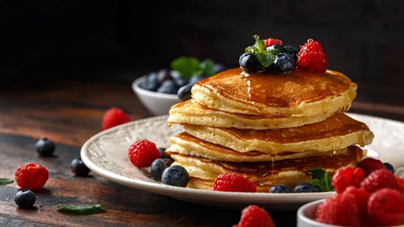 پنکیک دوغکره (Buttermilk pancakes)ایالات متحده آمریکا