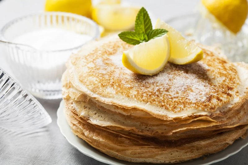 پنکیک شکر و لیمو (Sugar and lemon pancakes) انگلستان